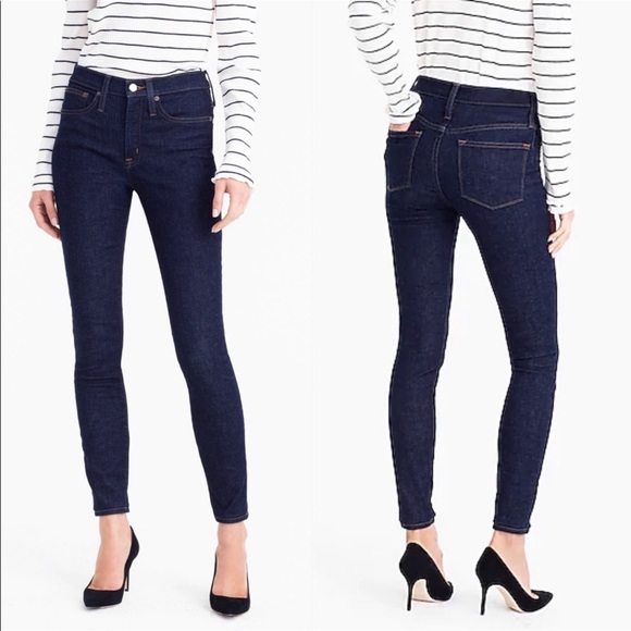 J. Crew Toothpick Stretch Dark Wash Mid Rise Denim Jeans Size 28.